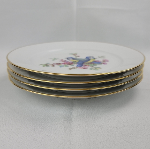 (4) Vtg JKW Western Germany Fine Porcelain Bird Plates - Picture 11 of 16